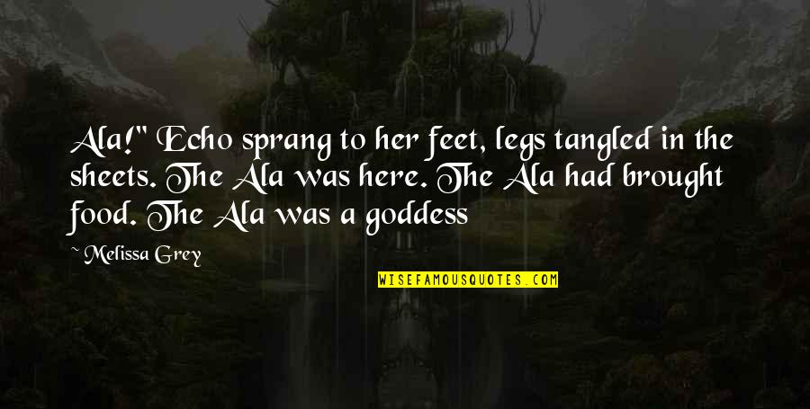 A Goddess Quotes By Melissa Grey: Ala!" Echo sprang to her feet, legs tangled