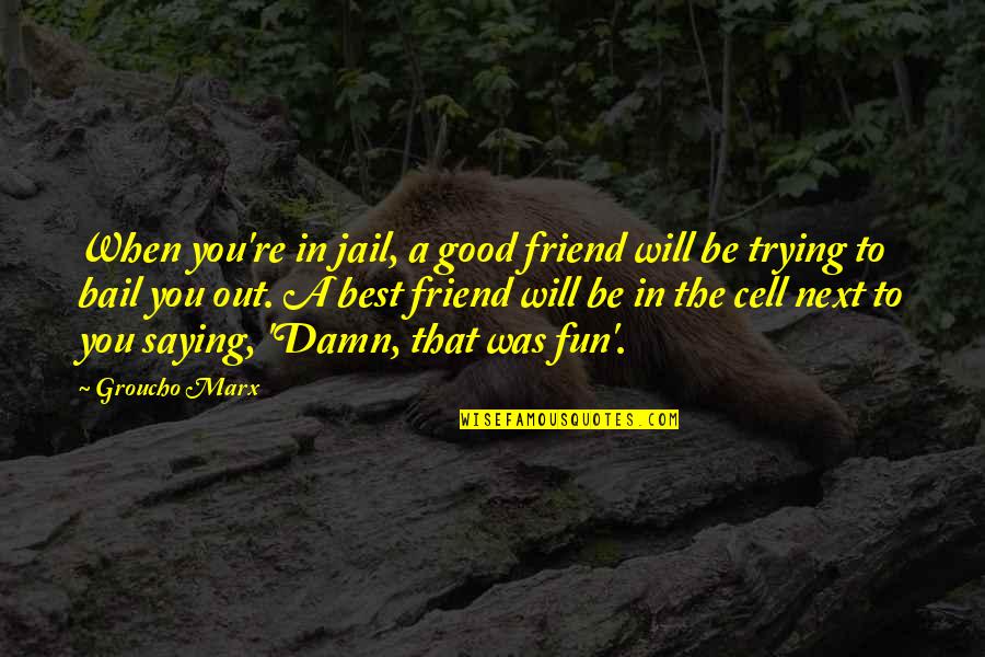 A Good Best Friend Quotes By Groucho Marx: When you're in jail, a good friend will