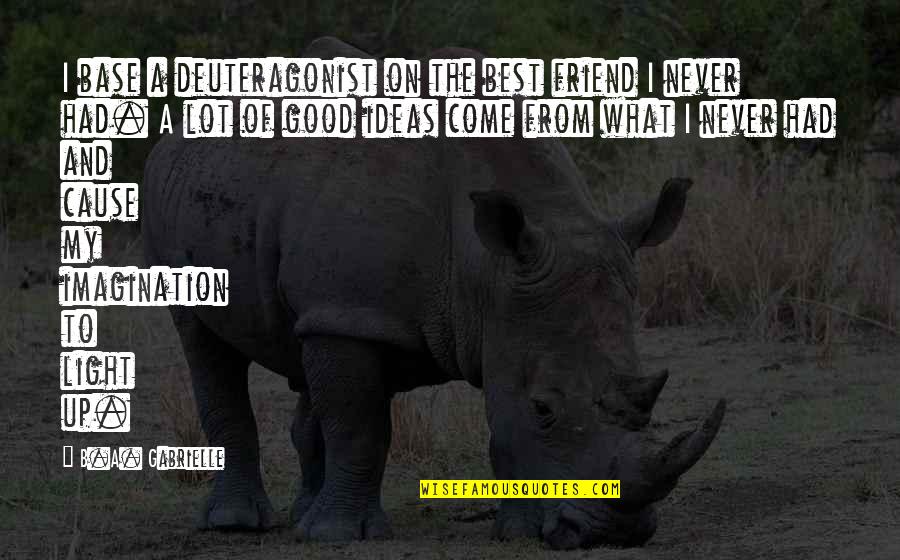 A Good Cause Quotes By B.A. Gabrielle: I base a deuteragonist on the best friend A Good Cause Quotes By B.A. Gabrielle: I base a deuteragonist on the best friend