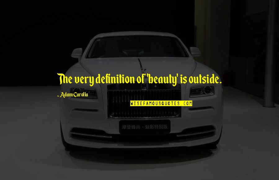 A Good Cousin Quotes By Adam Carolla: The very definition of 'beauty' is outside.