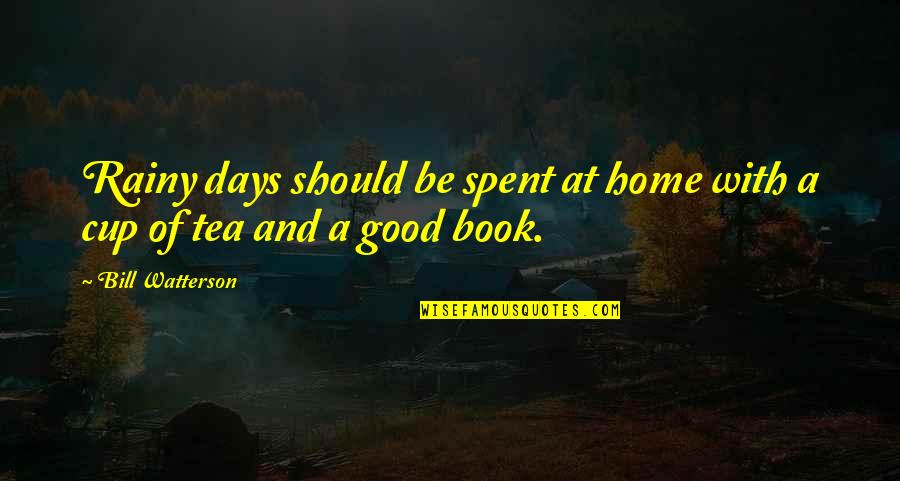 A Good Cup Of Tea Quotes By Bill Watterson: Rainy days should be spent at home with