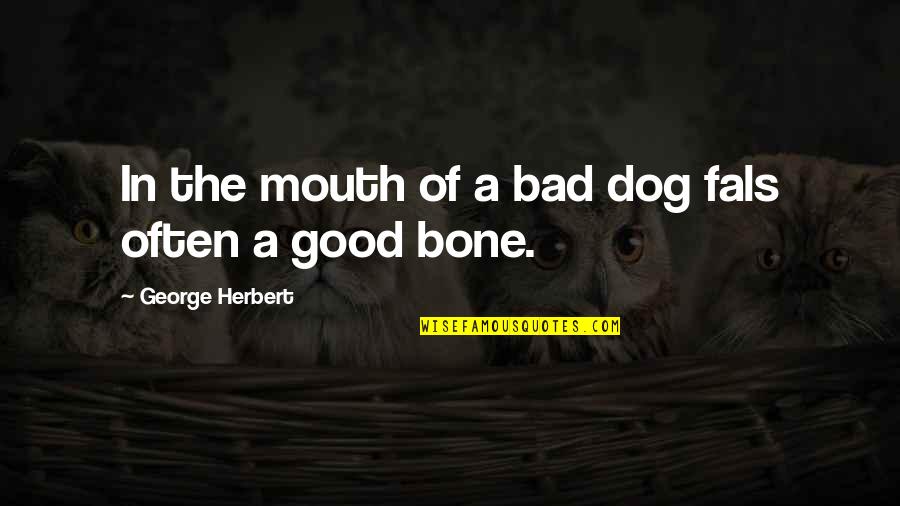 A Good Dog Quotes By George Herbert: In the mouth of a bad dog fals A Good Dog Quotes By George Herbert: In the mouth of a bad dog fals