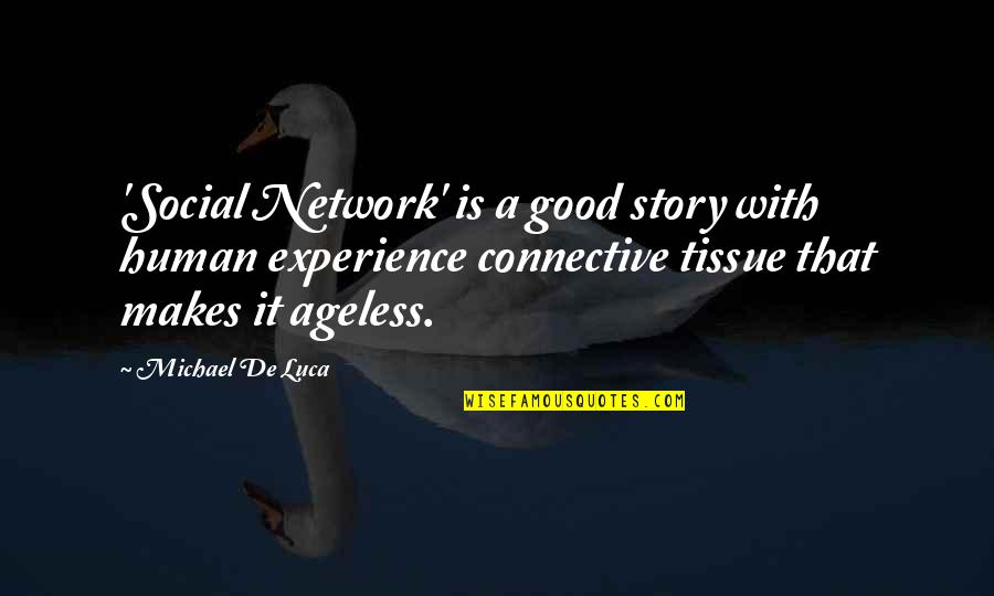 A Good Experience Quotes By Michael De Luca: 'Social Network' is a good story with human