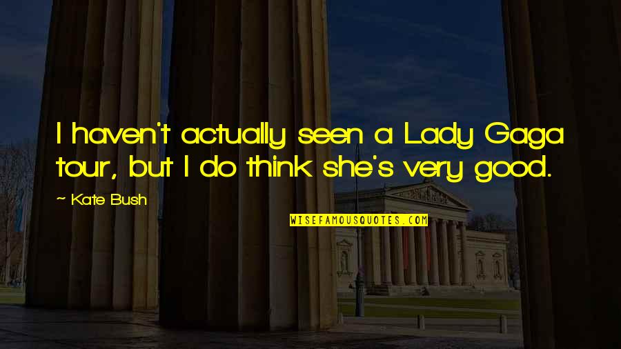 A Good Lady Quotes By Kate Bush: I haven't actually seen a Lady Gaga tour,