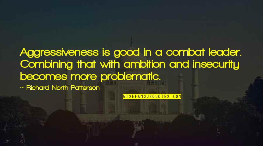 A Good Leader Quotes By Richard North Patterson: Aggressiveness is good in a combat leader. Combining