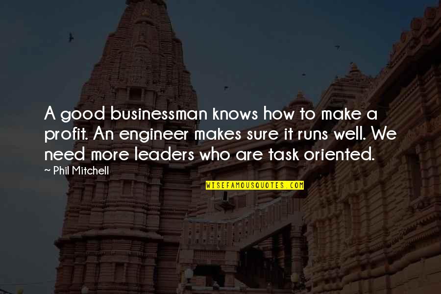 A Good Leadership Quotes By Phil Mitchell: A good businessman knows how to make a