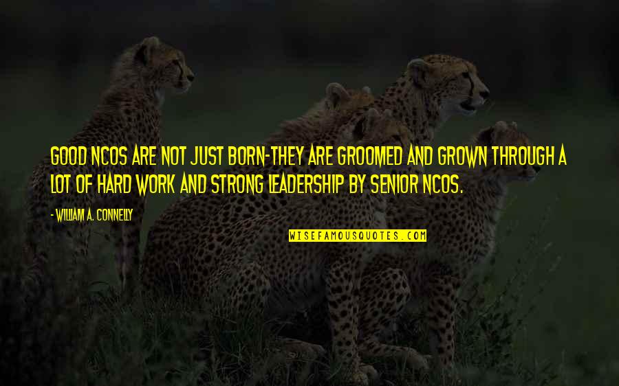 A Good Leadership Quotes By William A. Connelly: Good NCOs are not just born-they are groomed