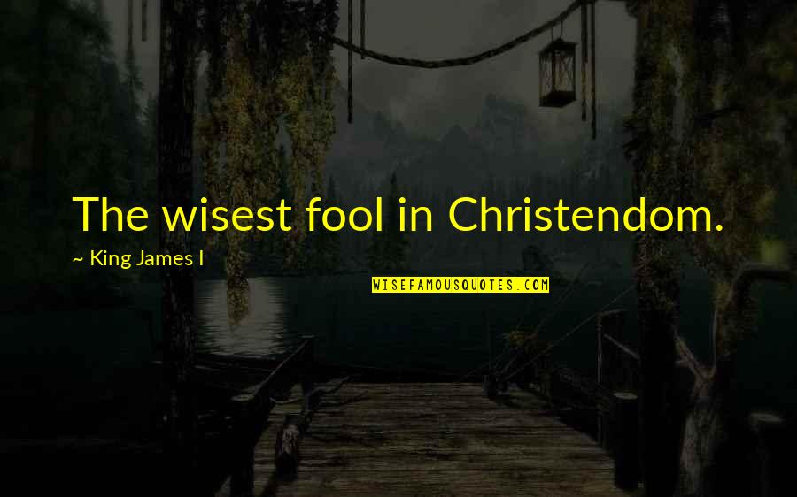 A Good Man In A Relationship Quotes By King James I: The wisest fool in Christendom.