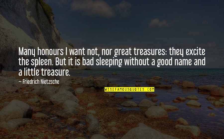 A Good Name Quotes By Friedrich Nietzsche: Many honours I want not, nor great treasures: