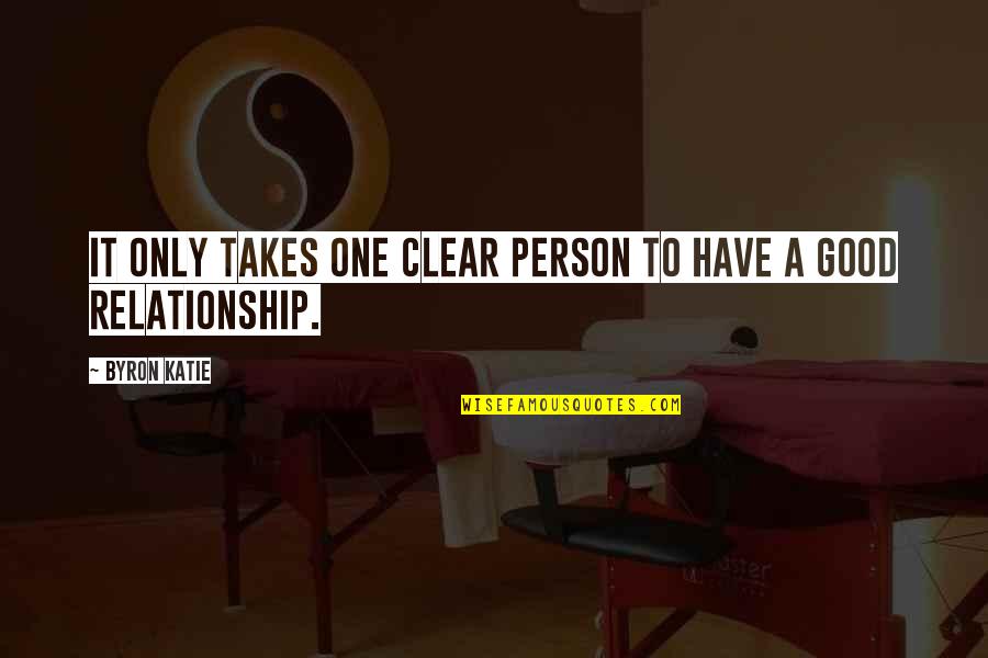 A Good Relationship Quotes By Byron Katie: It only takes one clear person to have