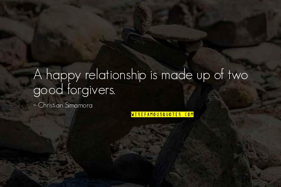 A Good Relationship Quotes By Christian Simamora: A happy relationship is made up of two
