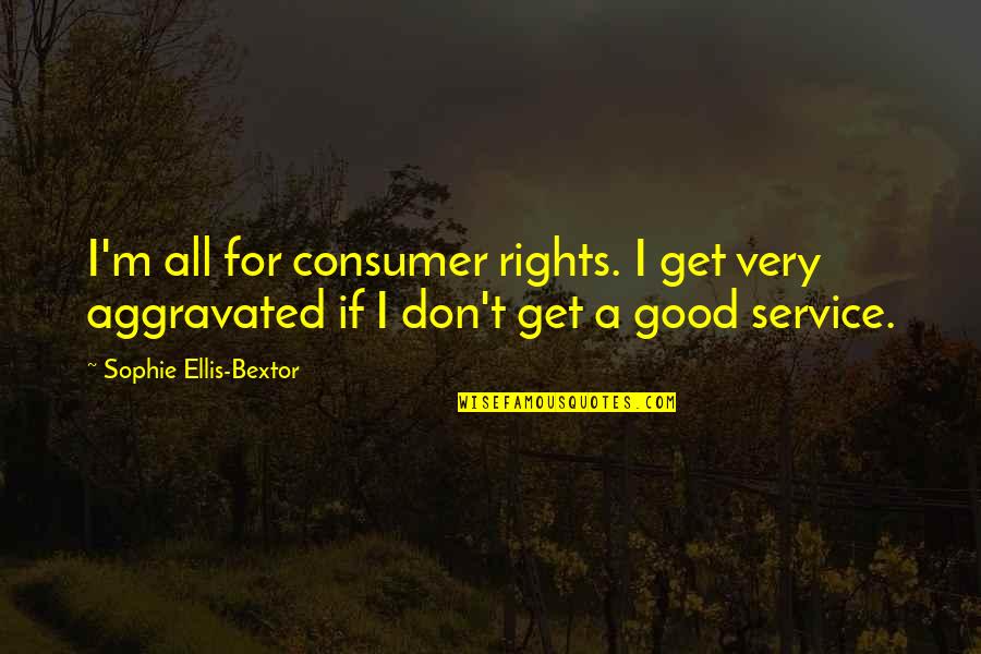A Good Service Quotes By Sophie Ellis-Bextor: I'm all for consumer rights. I get very
