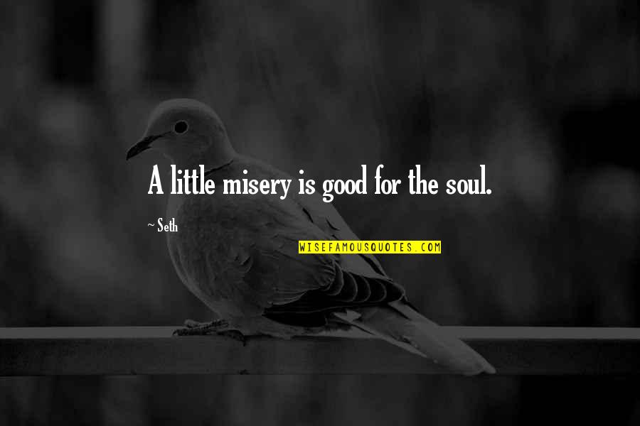 A Good Soul Quotes By Seth: A little misery is good for the soul.