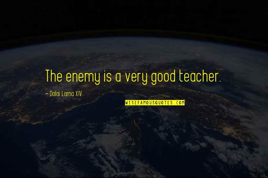 A Good Teacher Quotes By Dalai Lama XIV: The enemy is a very good teacher.