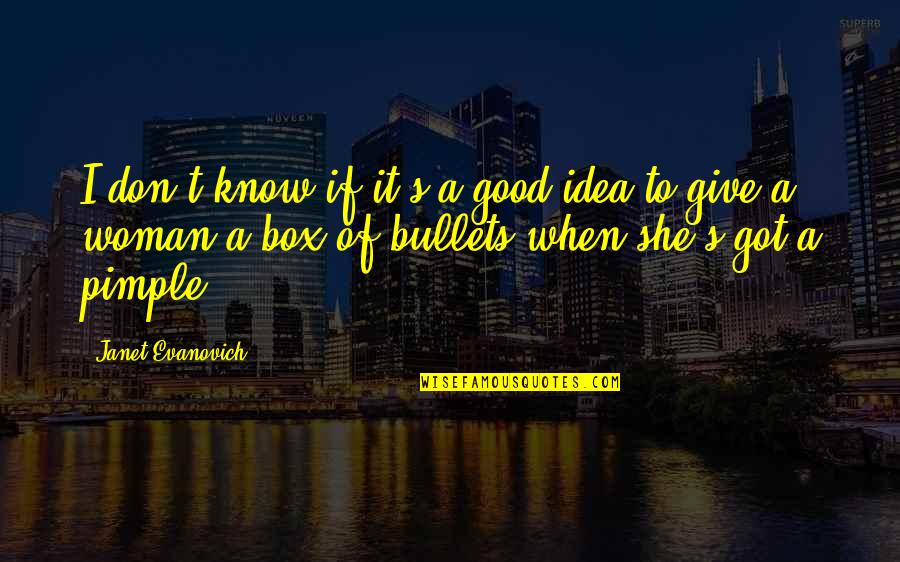 A Good Woman Quotes By Janet Evanovich: I don't know if it's a good idea