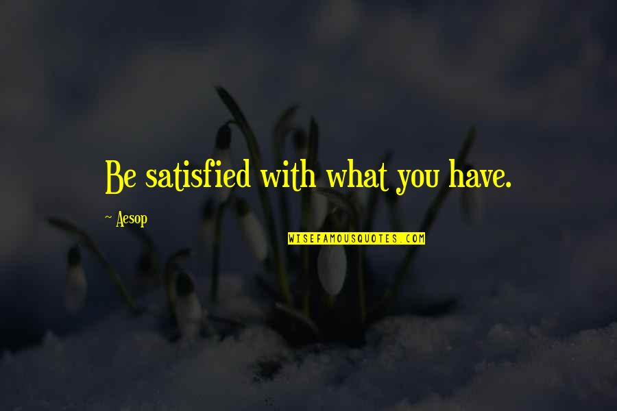 A Good Woman Will Quotes By Aesop: Be satisfied with what you have.