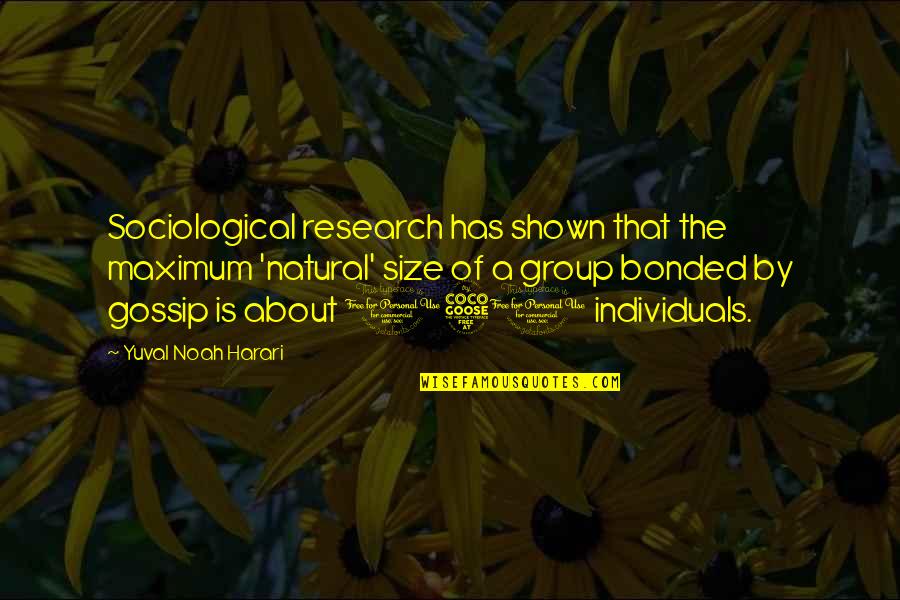 A Gossip Quotes By Yuval Noah Harari: Sociological research has shown that the maximum 'natural'