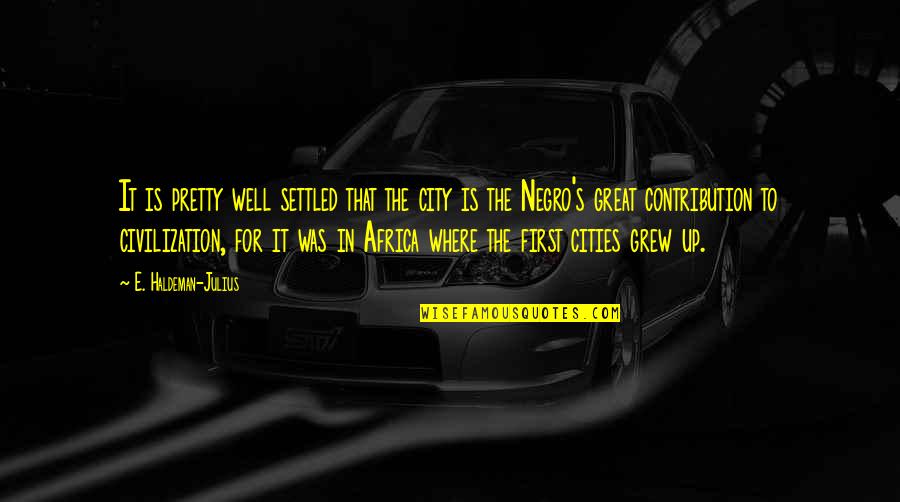 A Great Civilization Quotes By E. Haldeman-Julius: It is pretty well settled that the city