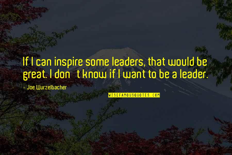 A Great Leader Quotes By Joe Wurzelbacher: If I can inspire some leaders, that would