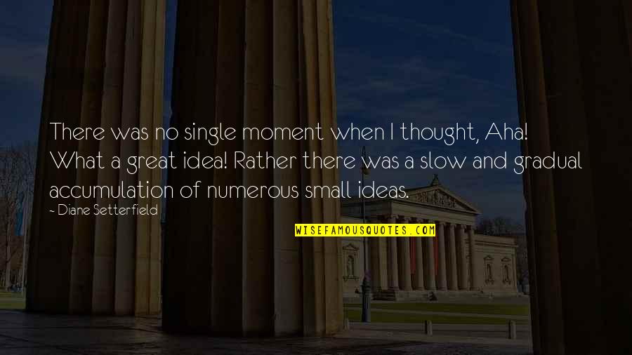 A Great Moment Quotes By Diane Setterfield: There was no single moment when I thought,
