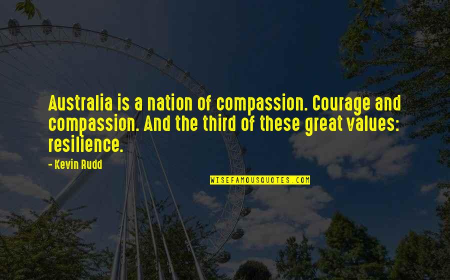 A Great Nation Quotes By Kevin Rudd: Australia is a nation of compassion. Courage and