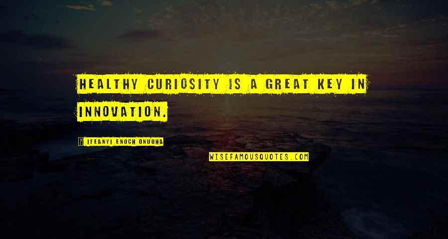 A Great Novel Quotes By Ifeanyi Enoch Onuoha: Healthy curiosity is a great key in innovation.