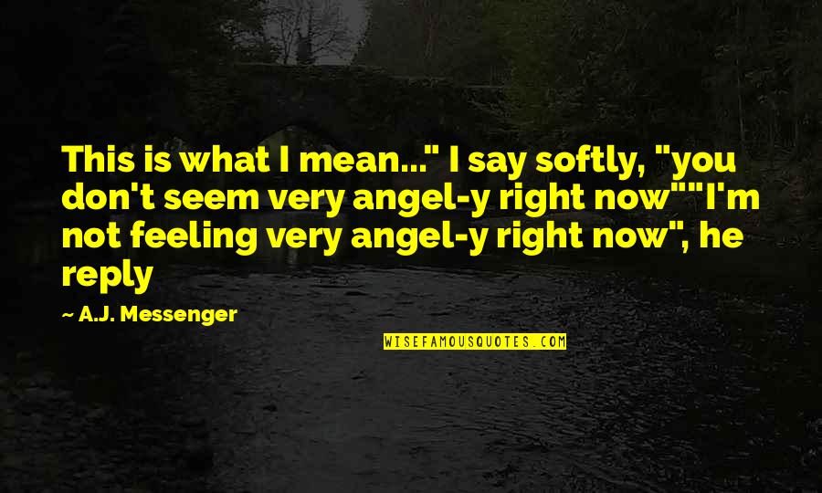 A Guardian Angel Quotes By A.J. Messenger: This is what I mean..." I say softly,