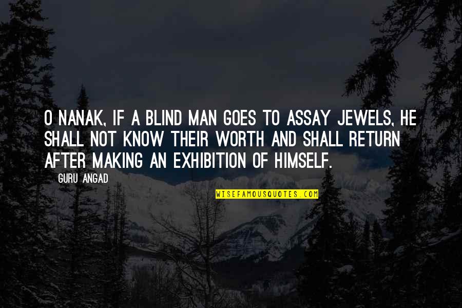 A Guru Quotes By Guru Angad: O Nanak, if a blind man goes to