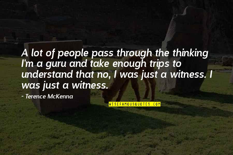 A Guru Quotes By Terence McKenna: A lot of people pass through the thinking