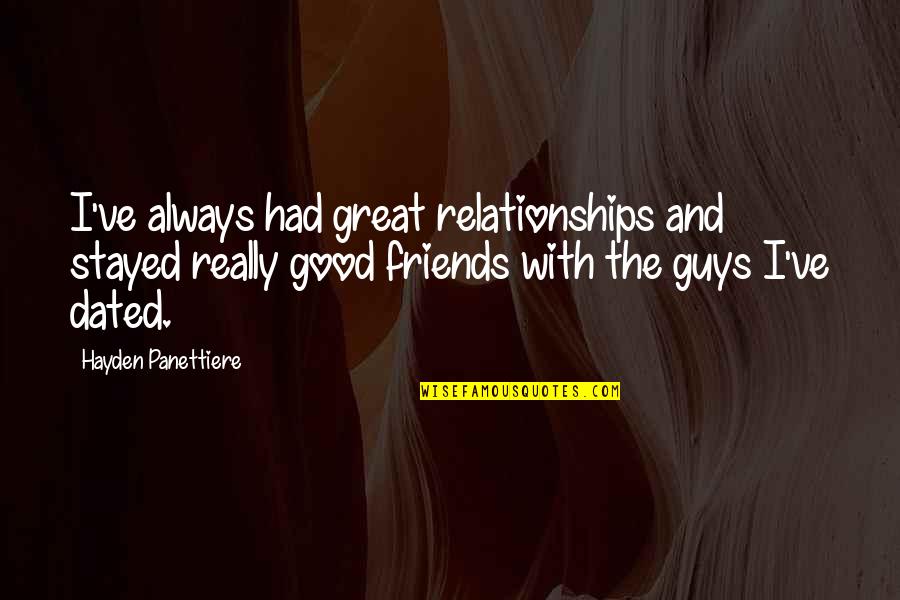 A Guy Best Friend Quotes By Hayden Panettiere: I've always had great relationships and stayed really