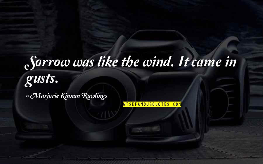 A Guy Crush Quotes By Marjorie Kinnan Rawlings: Sorrow was like the wind. It came in