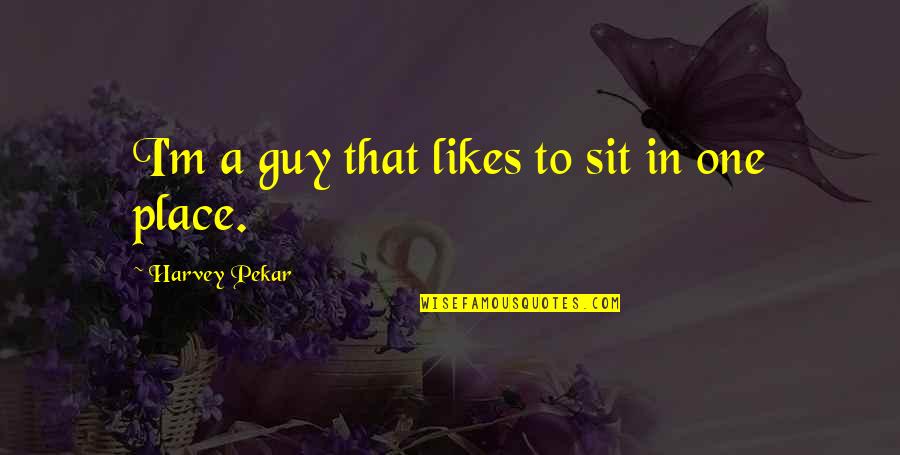 A Guy That Likes You Quotes By Harvey Pekar: I'm a guy that likes to sit in A Guy That Likes You Quotes By Harvey Pekar: I'm a guy that likes to sit in