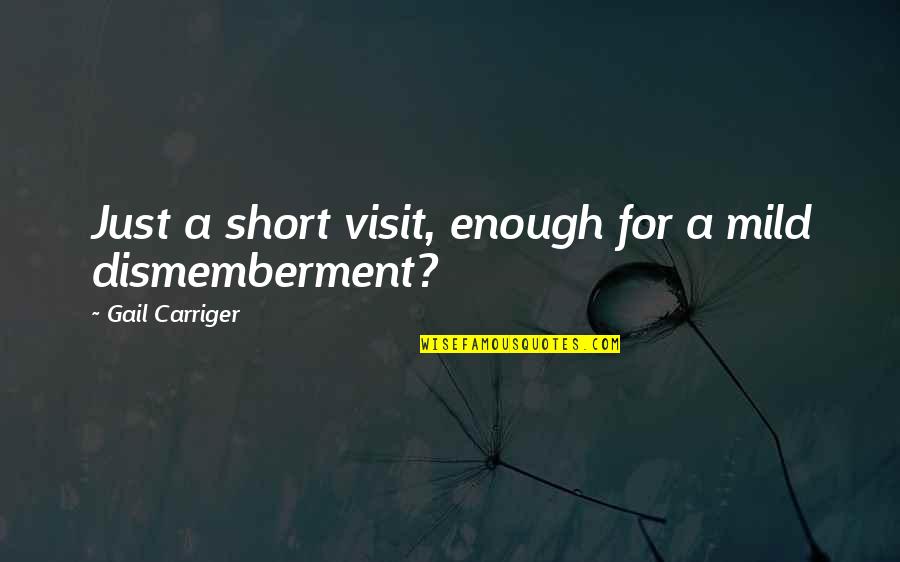 A H M Fousy Quotes By Gail Carriger: Just a short visit, enough for a mild