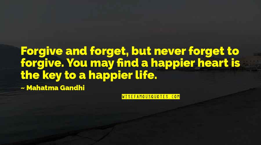 A Happier Life Quotes By Mahatma Gandhi: Forgive and forget, but never forget to forgive.
