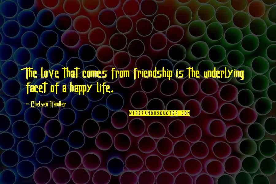 A Happy Life And Friendship Quotes By Chelsea Handler: The love that comes from friendship is the