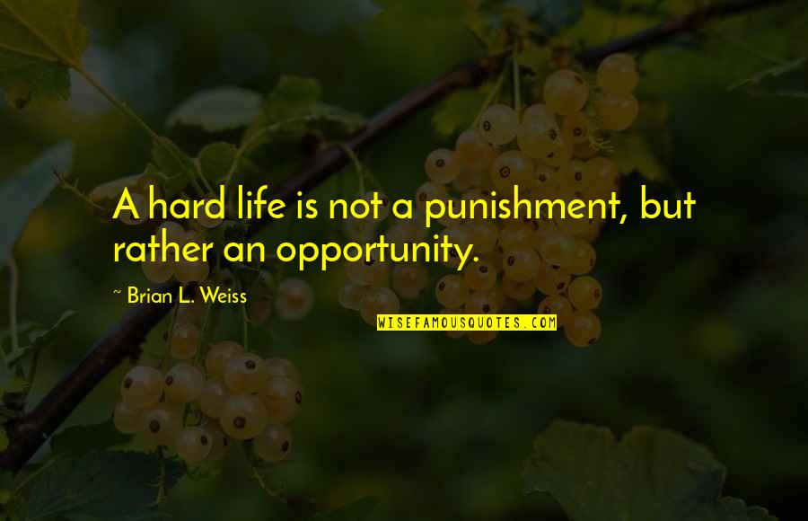 A Hard Life Quotes By Brian L. Weiss: A hard life is not a punishment, but