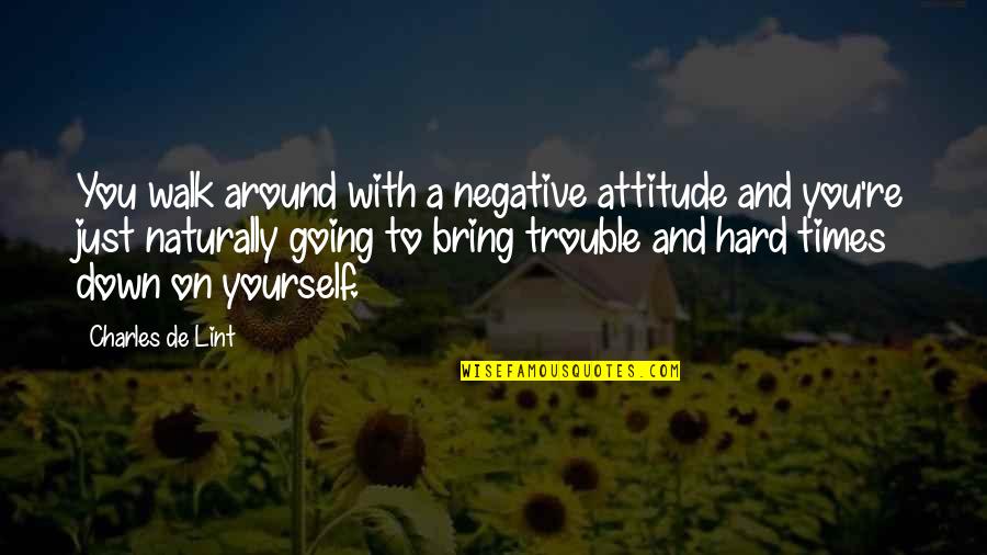 A Hard Times Quotes By Charles De Lint: You walk around with a negative attitude and