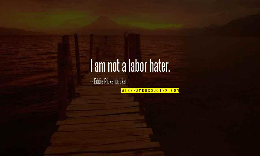 A Hater Quotes By Eddie Rickenbacker: I am not a labor hater.