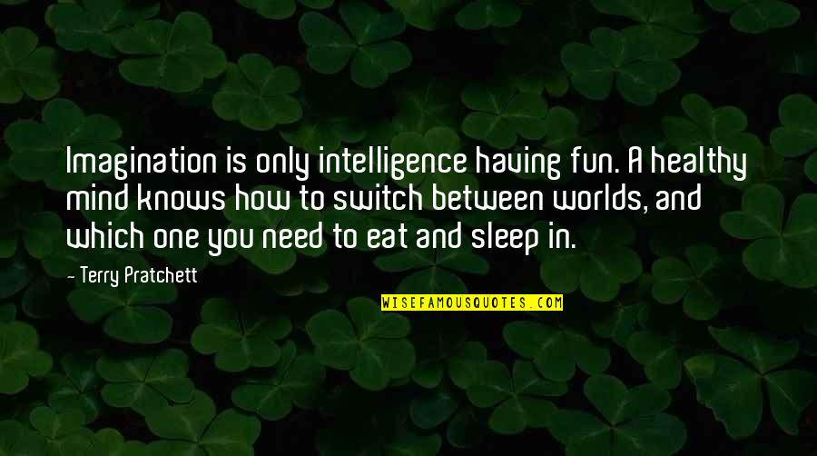 A Healthy Mind Quotes By Terry Pratchett: Imagination is only intelligence having fun. A healthy A Healthy Mind Quotes By Terry Pratchett: Imagination is only intelligence having fun. A healthy