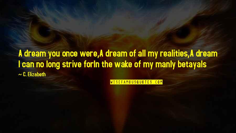 A Heartache Quotes By C. Elizabeth: A dream you once were,A dream of all