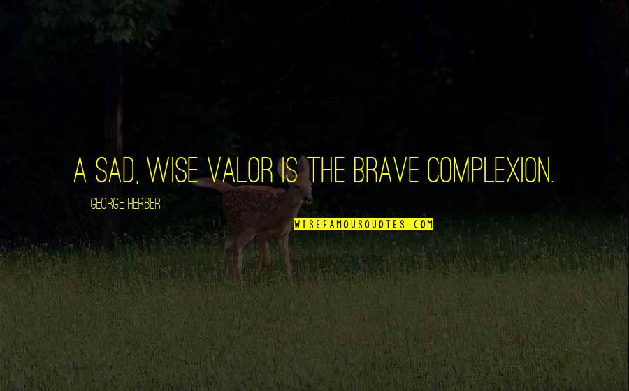 A Hero Soldier Quotes By George Herbert: A sad, wise valor is the brave complexion.