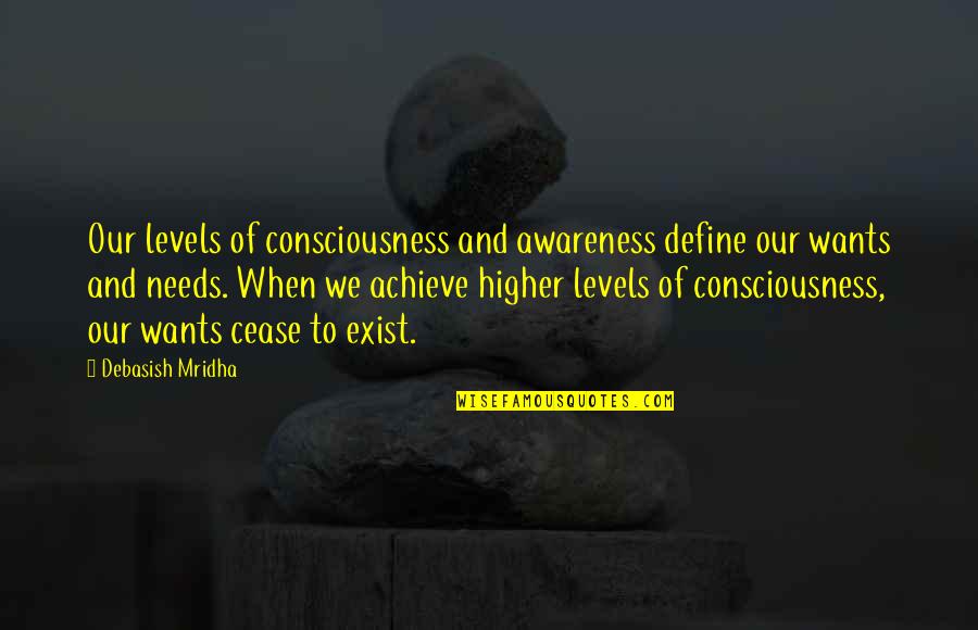 A Higher Consciousness Quotes By Debasish Mridha: Our levels of consciousness and awareness define our