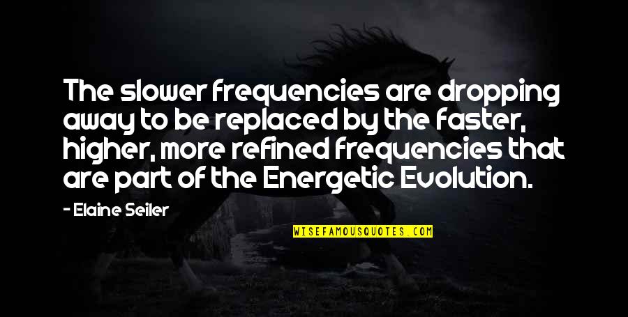 A Higher Consciousness Quotes By Elaine Seiler: The slower frequencies are dropping away to be