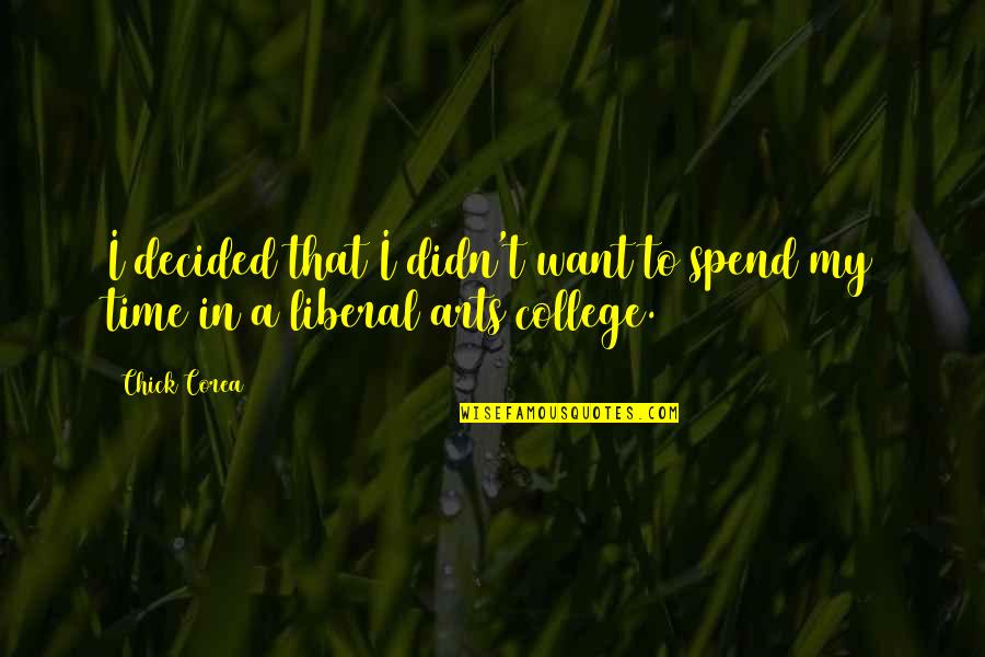 A History Of Western Philosophy Quotes By Chick Corea: I decided that I didn't want to spend