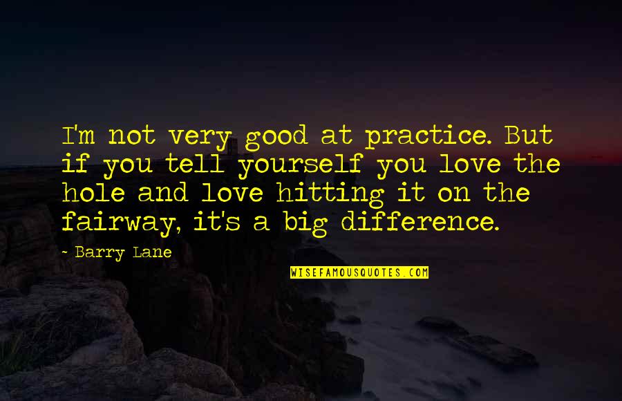 A Hole Quotes By Barry Lane: I'm not very good at practice. But if