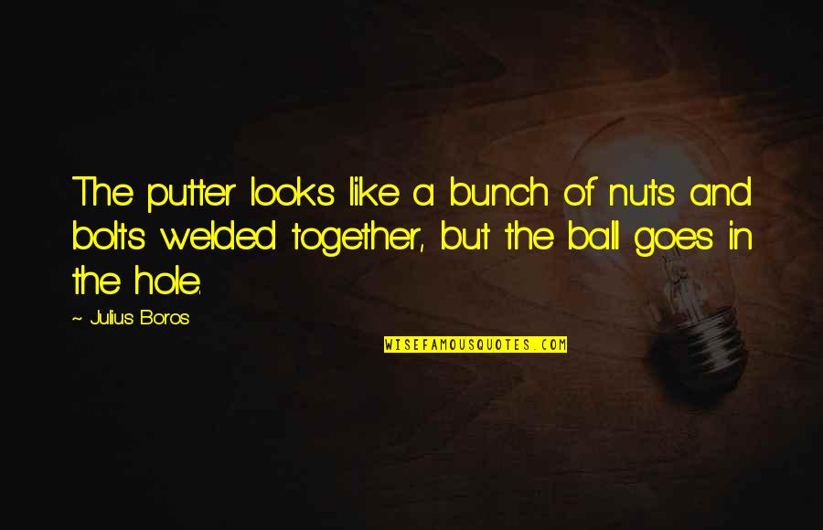 A Hole Quotes By Julius Boros: The putter looks like a bunch of nuts