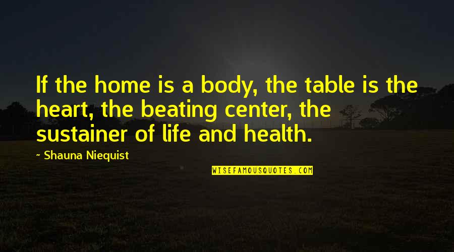 A Home And Family Quotes By Shauna Niequist: If the home is a body, the table