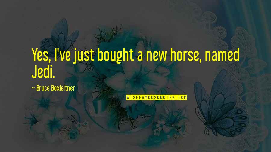 A Horse Quotes By Bruce Boxleitner: Yes, I've just bought a new horse, named