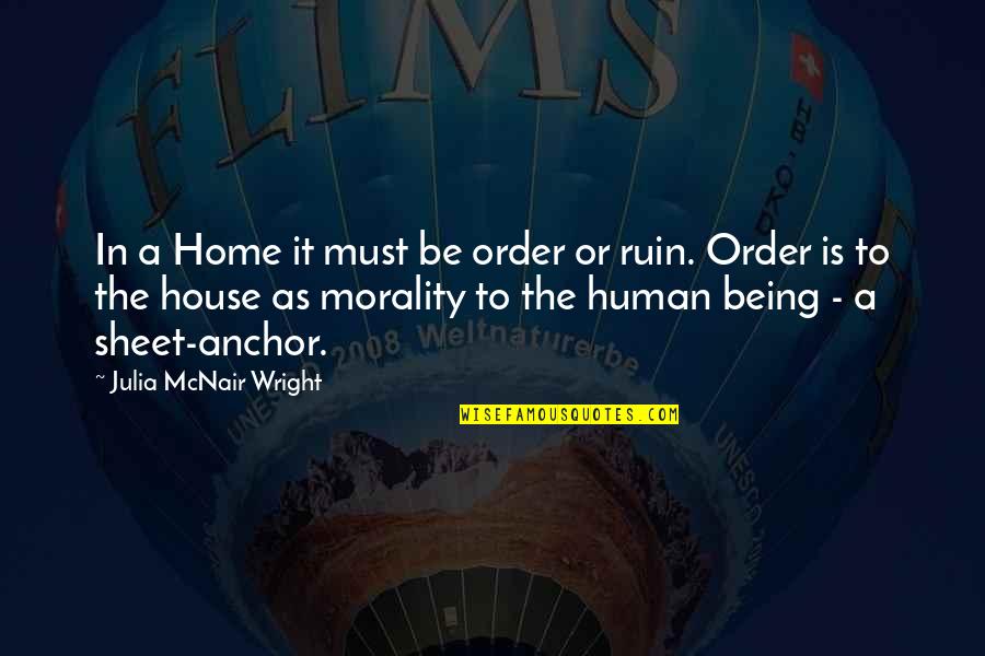 A House As Home Quotes By Julia McNair Wright: In a Home it must be order or