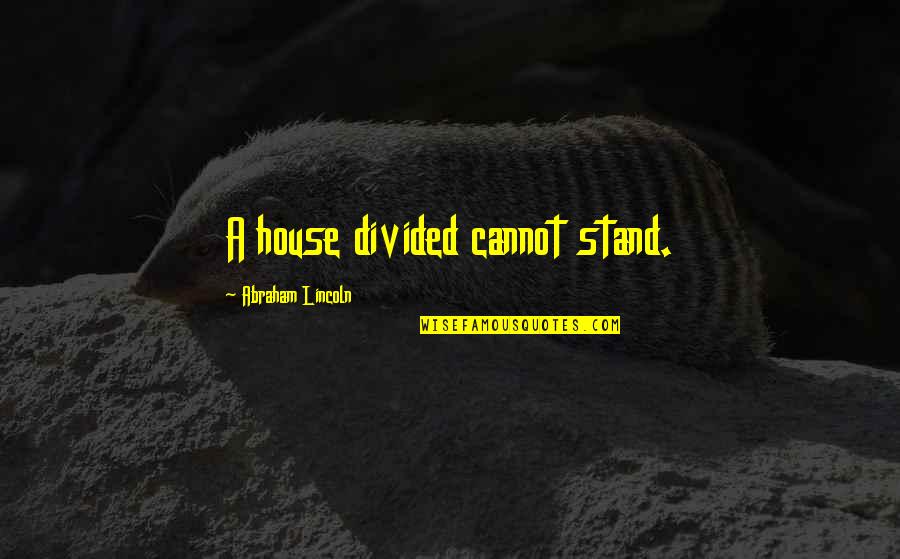A House Divided Cannot Stand Quotes By Abraham Lincoln: A house divided cannot stand.